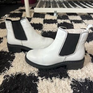Nasty Gal White and Black Ankle Boots